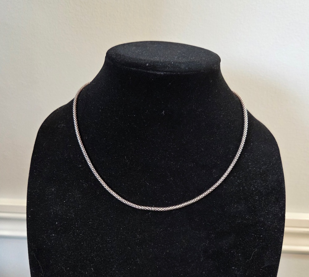 Silver Popcorn Necklace
